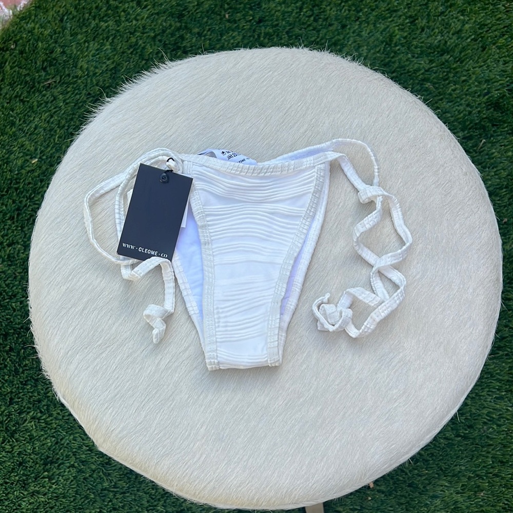 Cleome White Bikini Bottom